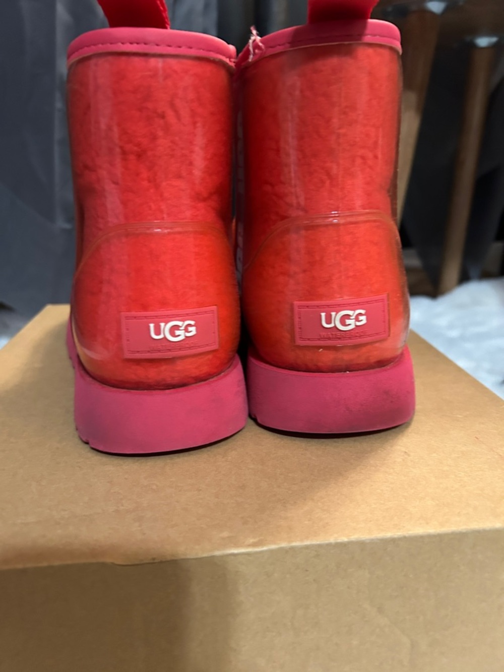 UGG Kids' Glossy Raspberry Pink Ankle Boots - Picture 3 of 4